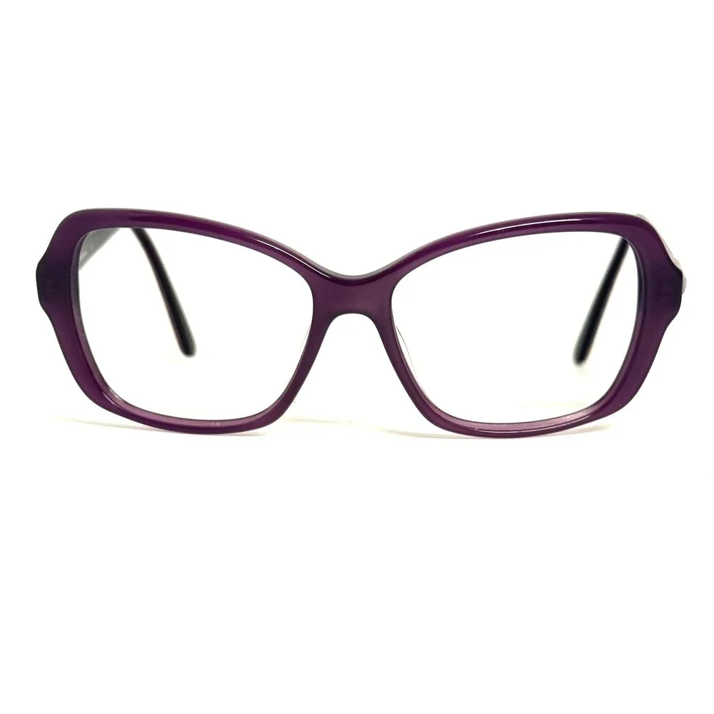 Bebe BE5123 Plum Purple Leopard Print Rectangular Eyeglass Frames 56-15-135